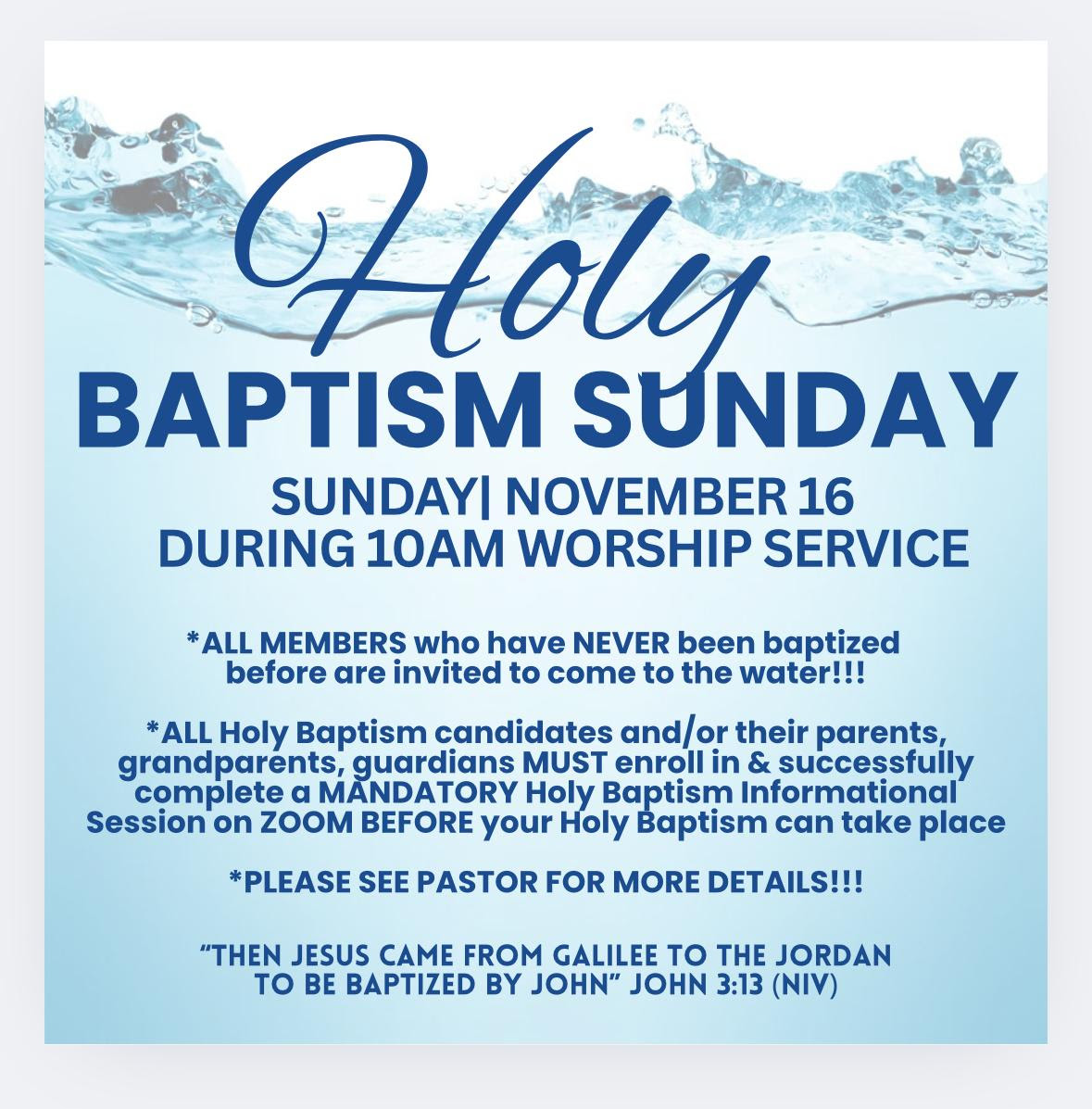 Holy Baptism Sunday